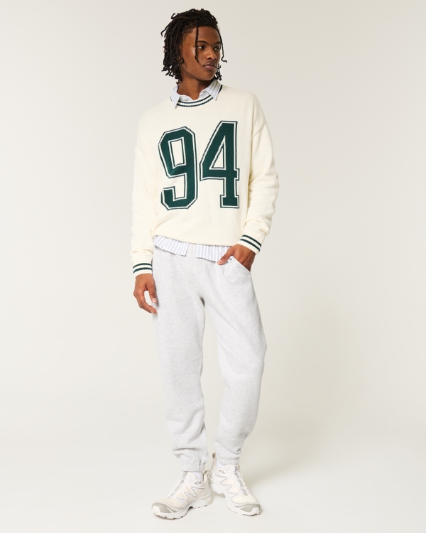 Relaxed Fleece Joggers, Heather Gray view 1