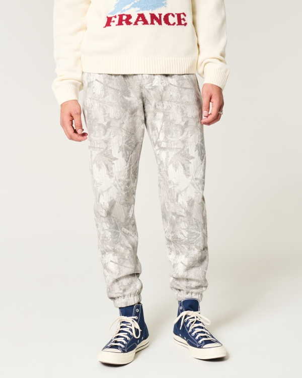 Relaxed Camo Fleece Joggers, Cream Camo view 2