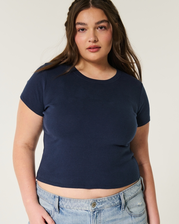 Crew Baby Tee, Navy Blue view 1