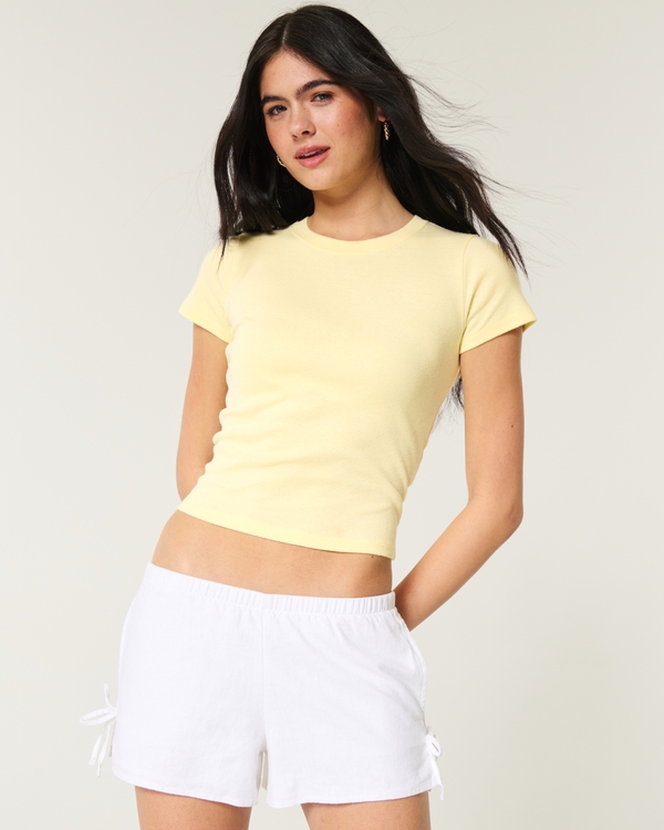 Crew Baby Tee, Butter Yellow view 1
