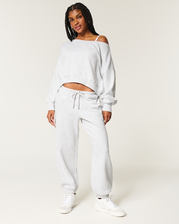Fleece Joggers, Light Heather Grey view 1