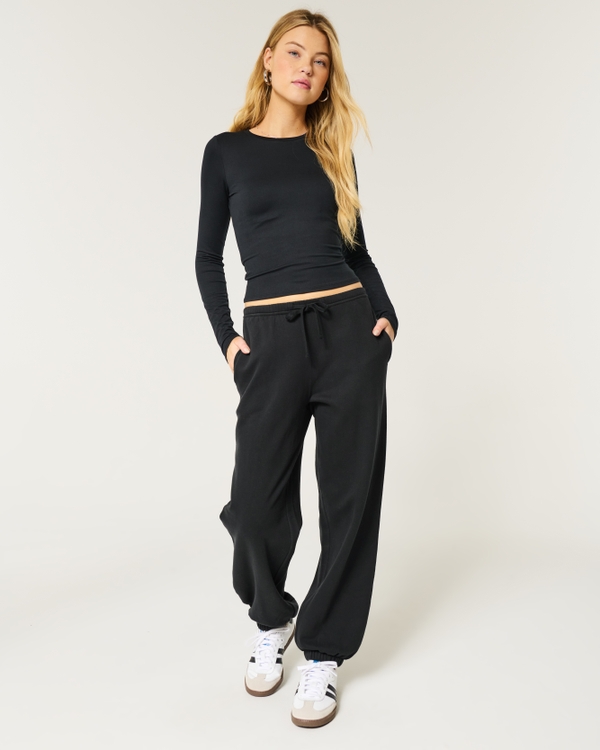 Fleece Joggers, Black view 1