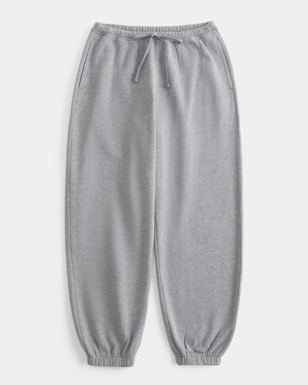 Baggy Fleece Joggers, Heather Grey view 1
