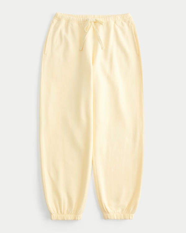 Baggy Fleece Joggers, Butter Yellow view 1