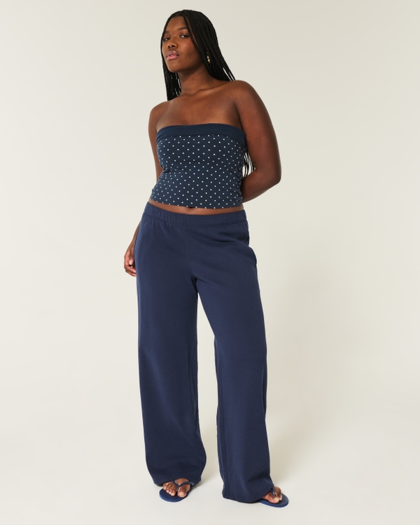 Wide-Leg Sweatpants, Navy Blue view 1