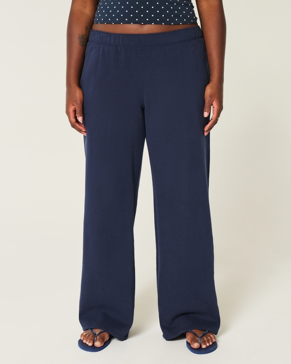 Wide-Leg Sweatpants, Navy Blue view 2