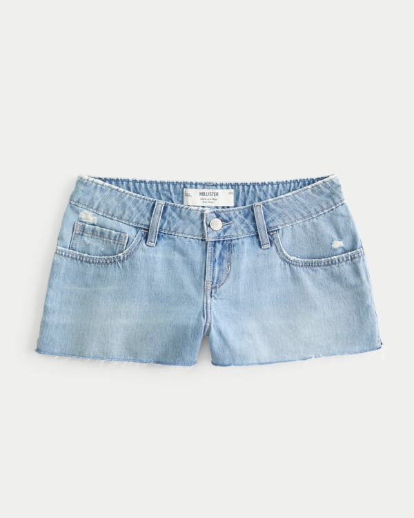 Ultra Low-Rise Ripped Medium Wash Mini Denim Shorts, Medium Wash view 2