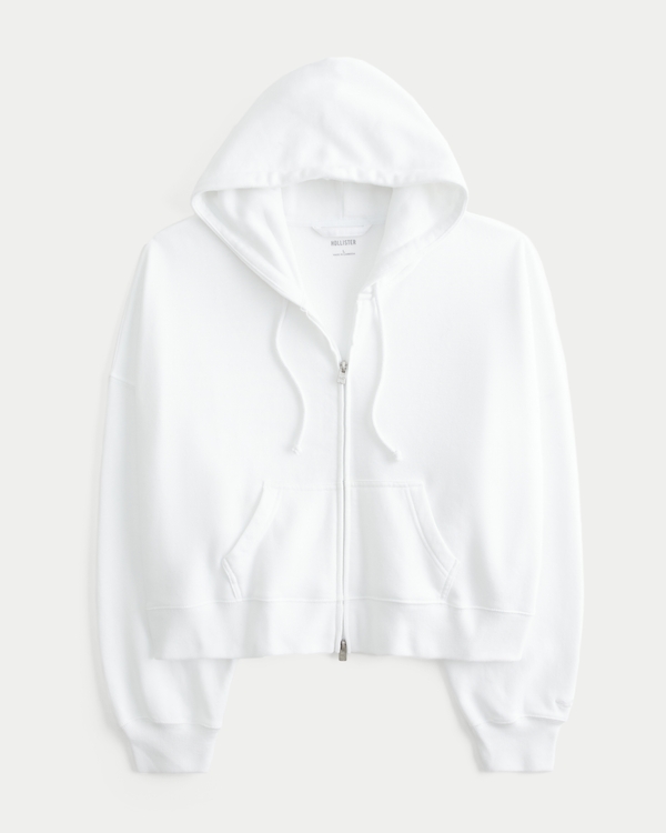 Easy Zip-Up Hoodie, White view 1