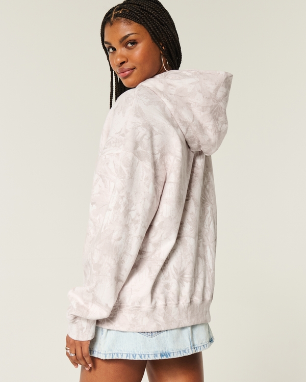 Oversized Camo Hoodie, Light Pink Camo view 2