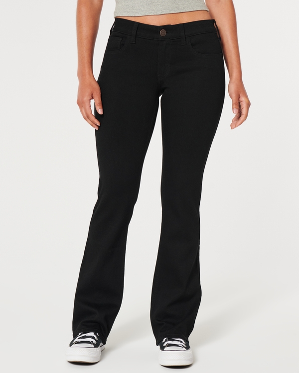Low-Rise Black Boot Jeans, Black view 2