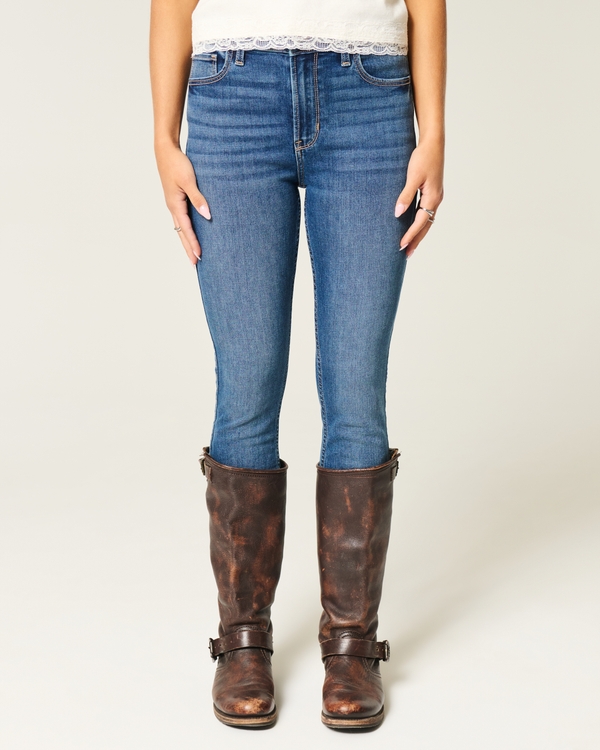 High-Rise Dark Wash Super Skinny Jeans, Dark view 2