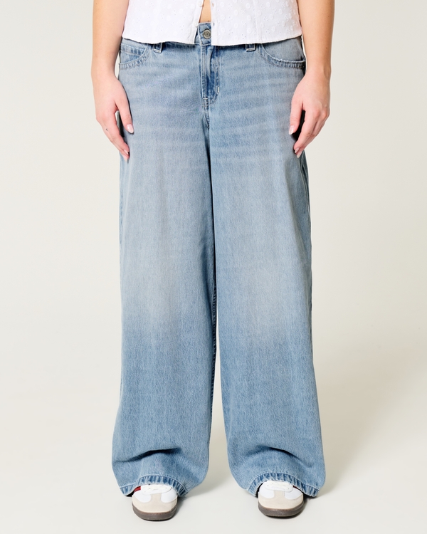 Low-Rise Light Wash Baggy Jeans, Light view 2