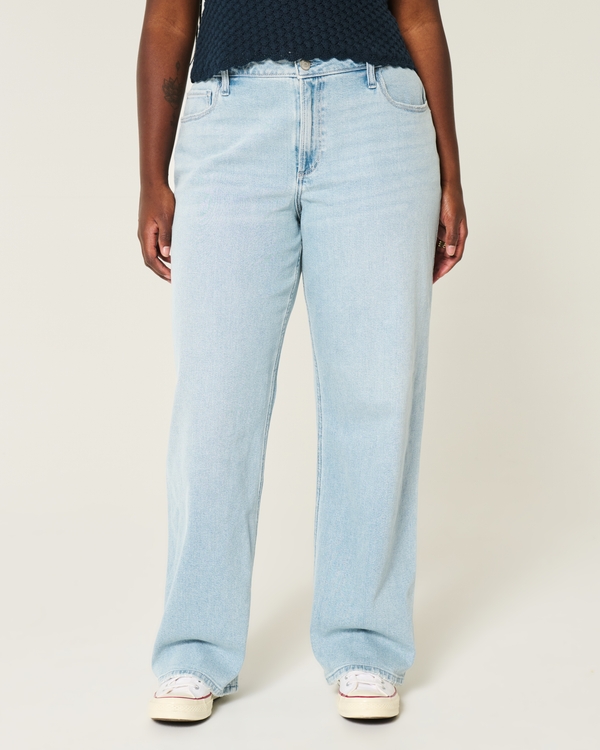 Curvy High-Rise Light Wash Dad Jeans, Light view 2