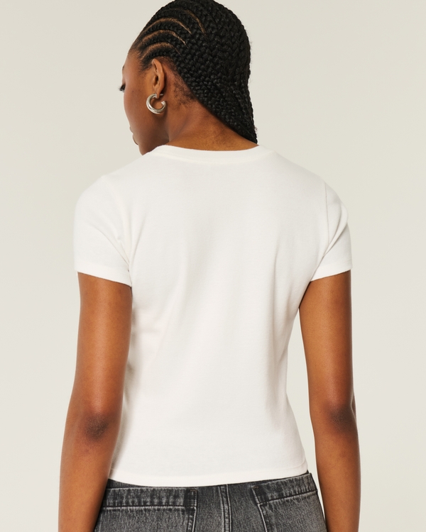 Ribbed Olivia Rodrigo So American Graphic Baby Tee, White view 2