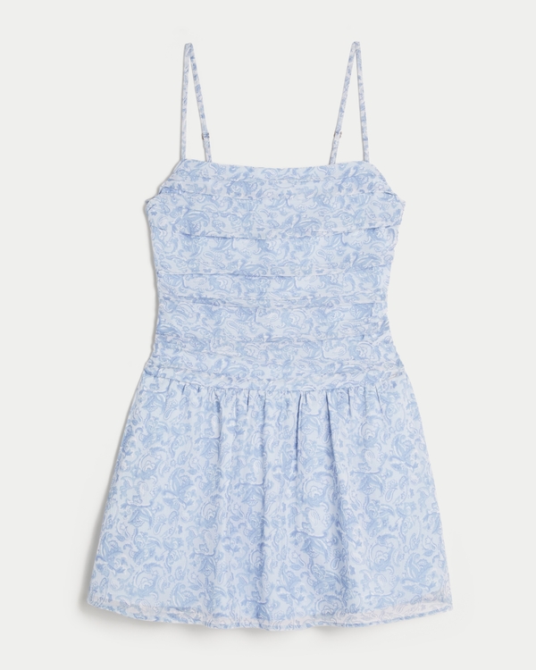 Chiffon Skort Dress, Dusk Blue Floral view 1