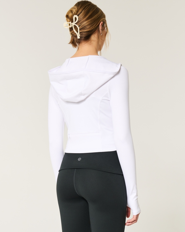 Gilly Hicks Active Recharge Zip-Up Hoodie, White view 2