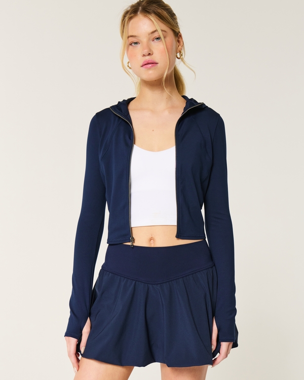 Gilly Hicks Active Recharge Zip-Up Hoodie, Navy view 1