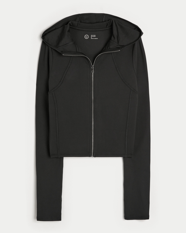 Gilly Hicks Active Recharge Zip-Up Hoodie, Black view 1