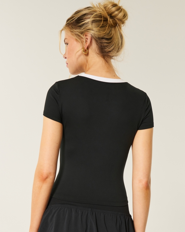 Gilly Hicks Active Graphic Baby Tee, Black view 2