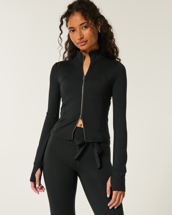 Gilly Hicks Active Recharge Zip-Up Jacket, Black view 1