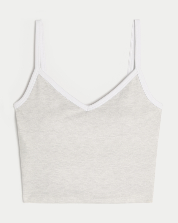 Gilly Hicks Active Recharge Tipped Cami, Light Heather Grey view 1