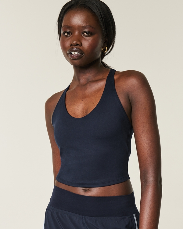 Gilly Hicks Active Recharge Halter Tank, Navy view 1