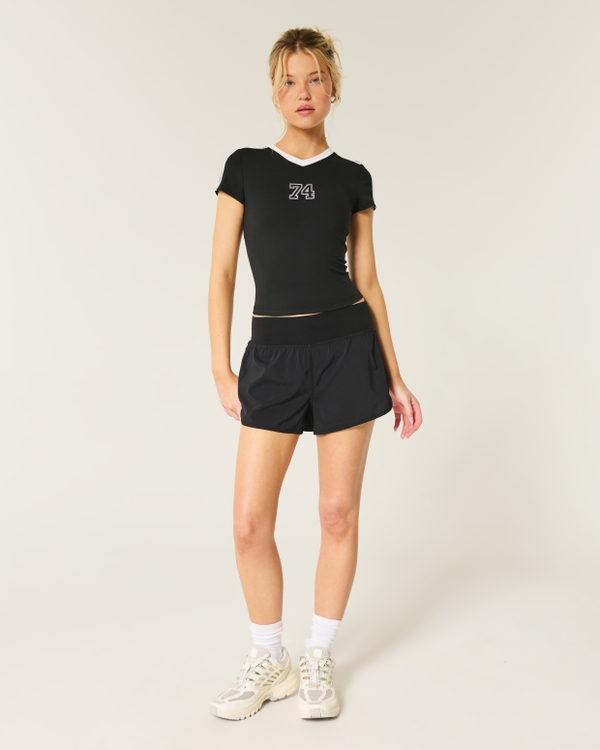 Gilly Hicks Active High-Rise Running Shorts, Black view 2