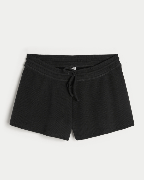 Gilly Hicks Waffle Flutter Shorts, Black view 1